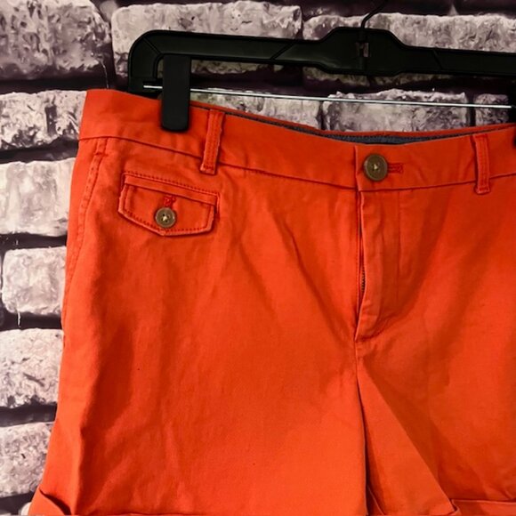 Banana Republic Orange Cuffed Shorts Size 10 - Picture 2 of 8